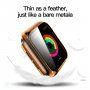 Átlátszó tok edzett üveggel - Apple Watch 44mm - narancssárga