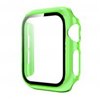 Átlátszó tok edzett üveggel - Apple Watch 44mm - neonzöld
