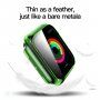 Átlátszó tok edzett üveggel - Apple Watch 44mm - neonzöld