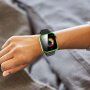 Átlátszó tok edzett üveggel - Apple Watch 44mm - neonzöld
