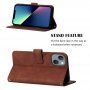 Flip cover tok crossbody stílusú pánttal - iPhone 13 - barna