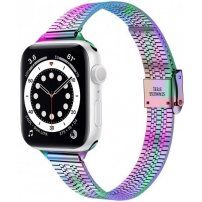 Vékony rozsdamentes acél szíj - Apple Watch 42mm / 41mm / 40mm / 38mm - szivárvány