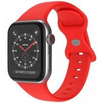 Szilikon szíj pillangócsattal - Apple Watch 42mm / 41mm / 40mm / 38mm - piros