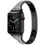 Fém szíj strasszkövekkel - Apple Watch 42mm / 41mm / 40mm / 38mm - fekete