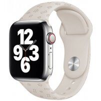 Szilikon pánt mancs mintával - Apple Watch 42mm / 41mm / 40mm / 38mm - bézs