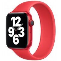 Szilikon körpánt - szíj csat nélkül - Apple Watch 42mm / 41mm / 40mm / 38mm - L - piros