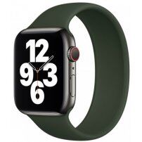 Szilikon körpánt - szíj csat nélkül - Apple Watch 42mm / 41mm / 40mm / 38mm - M - olívazöld