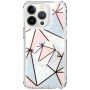 Védőtok márvány mozaik tartóval - iPhone 11 Pro Max - rózsaszín-kék