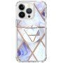 Védőtok márvány mozaik tartóval - iPhone 11 Pro Max - levendula