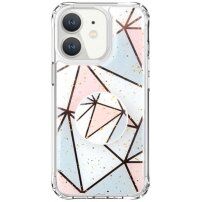 Védőtok márvány mozaik tartóval - iPhone 11 - rózsaszín-kék