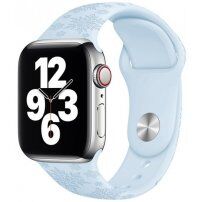 Szilikon szíj hópehely mintával - Apple Watch 42mm / 41mm / 40mm / 38mm - pasztell kék