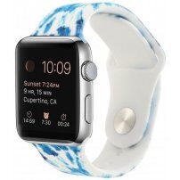 Szilikon szíj batikolt mintával - Apple Watch 42mm / 41mm / 40mm / 38mm - kék
