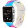 Szilikon szíj batikolt mintával - Apple Watch 42mm / 41mm / 40mm / 38mm - szivárvány