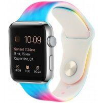 Szilikon szíj batikolt mintával - Apple Watch 42mm / 41mm / 40mm / 38mm - szivárvány