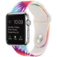 Szilikon szíj batikolt mintával - Apple Watch 42mm / 41mm / 40mm / 38mm - szivárvány