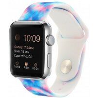 Szilikon szíj batikolt mintával - Apple Watch 42mm / 41mm / 40mm / 38mm - kék-rózsaszín