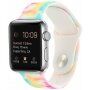 Szilikon szíj batikolt mintával - Apple Watch Ultra 49mm / 46mm / 45mm / 44mm / 42mm - pasztell szivárvány színű