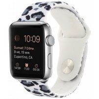 Szilikon szíj gepárd mintával - Apple Watch Ultra 49mm / 46mm / 45mm / 44mm / 42mm - szürke