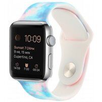 Szilikon szíj batikolt mintával - Apple Watch Ultra 49mm / 46mm / 45mm / 44mm / 42mm - pasztell kék-rózsaszín