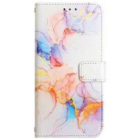 Márvány flip cover tok PU bőrből - iPhone 11 - fehér
