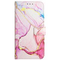 Márvány flip cover tok PU bőrből - iPhone 13 mini - rózsaszín