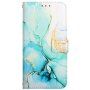 Márvány flip cover tok PU bőrből - iPhone 13 Pro Max - türkizkék