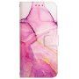 Márvány flip cover tok PU bőrből - iPhone XR - fukszia