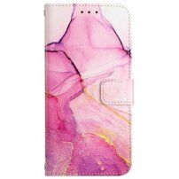 Márvány flip cover tok PU bőrből - iPhone XR - fukszia