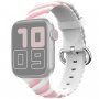 Összefonott szilikon szíj - Apple Watch 42mm / 41mm / 40mm / 38mm - fehér-rózsaszín
