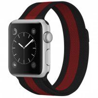 Fém milánoi szíj - Apple Watch 42mm / 41mm / 40mm / 38mm - fekete-piros