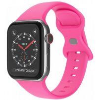 Szilikon szíj pillangócsattal - Apple Watch Ultra 49mm / 46mm / 45mm / 44mm / 42mm - neon rózsaszín