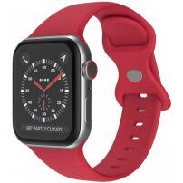 Szilikon szíj pillangócsattal - Apple Watch 42mm / 41mm / 40mm / 38mm - kármin piros