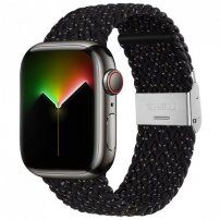Nylon szíj pöttyökkel - Apple Watch 42mm / 41mm / 40mm / 38mm - fekete
