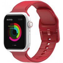 Egyszínű szilikon szíj - Apple Watch 42mm / 41mm / 40mm / 38mm - piros