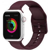 Egyszínű szilikon szíj - Apple Watch 42mm / 41mm / 40mm / 38mm - borvörös