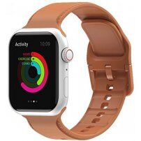 Egyszínű szilikon szíj - Apple Watch Ultra 49mm / 46mm / 45mm / 44mm / 42mm - nyeregbarna