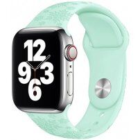 Szilikon szíj hópehely mintával - Apple Watch 42mm / 41mm / 40mm / 38mm - pasztell zöld