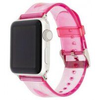 Átlátszó szilikon szíj - Apple Watch 42mm / 41mm / 40mm / 38mm - rózsaszín