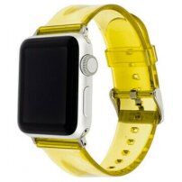 Átlátszó szilikon szíj - Apple Watch 42mm / 41mm / 40mm / 38mm - sárga