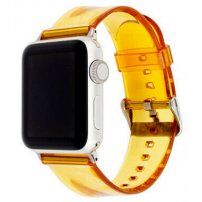 Átlátszó szilikon szíj - Apple Watch 42mm / 41mm / 40mm / 38mm - narancssárga