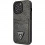 Guess 4G Saffiano Double Card tok kártyatároló rekeszekkel - iPhone 13 Pro Max - szürke