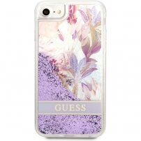 Guess Liquid Glitter Flower tok - iPhone 7 / 8 / SE (2020/2022) - lila