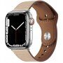 Bőr szíj tűs rögzítéssel - Apple Watch Ultra 49mm / 46mm / 45mm / 44mm / 42mm - bézs