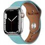 Bőr szíj tűs rögzítéssel - Apple Watch Ultra 49mm / 46mm / 45mm / 44mm / 42mm - türkizkék