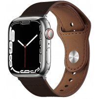 Bőr szíj tűs rögzítéssel - Apple Watch 42mm / 41mm / 40mm / 38mm - barna
