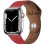 Bőr szíj tűs rögzítéssel - Apple Watch Ultra 49mm / 46mm / 45mm / 44mm / 42mm - piros