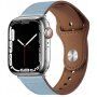 Bőr szíj tűs rögzítéssel - Apple Watch Ultra 49mm / 46mm / 45mm / 44mm / 42mm - kék