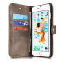 2 az egyben levehető műbőrből készült flip cover védőtok Apple iPhone 6 / 6S - barna