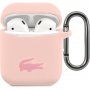 Lacoste Glossy Printing Logo szilikon tok - AirPods 1 / 2 - rózsaszín