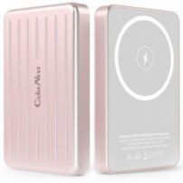 CubeNest S1B0 vezeték nélküli mágneses powerbank / külső akkumulátor USB-C porttal - 5 000 mAh - rózsaszín